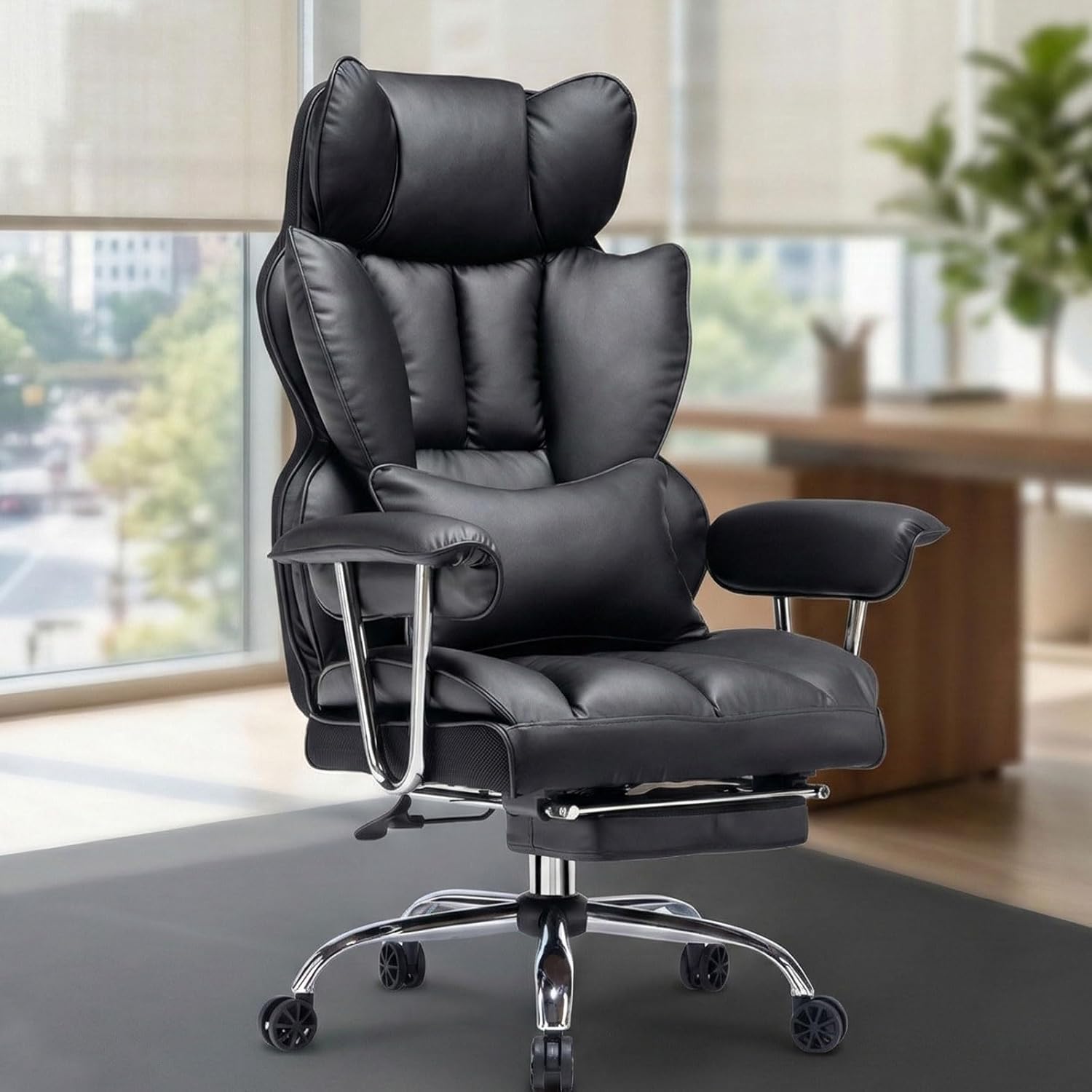 Efomao Big & Tall Office Chair 400lbs, 23.6" Extra‑Wide Seat